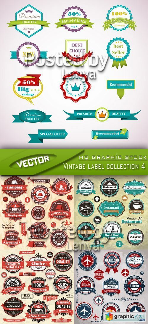 Stock Vector - Vintage label collection 4
