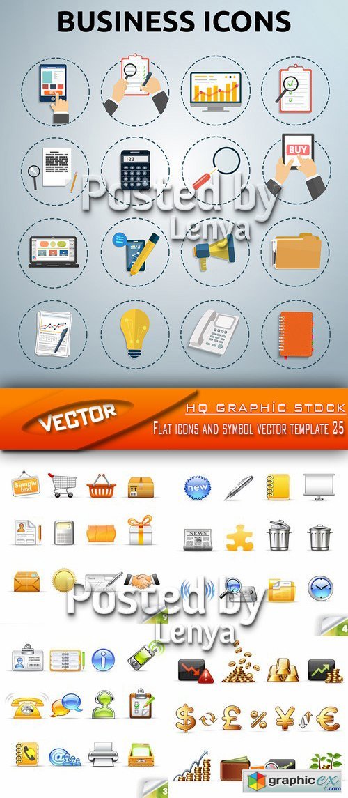Stock Vector - Flat icons and symbol vector template 25