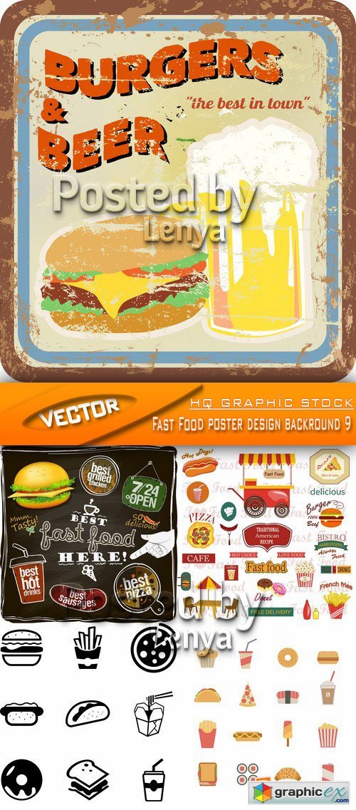 Stock Vector - Fast Food poster design backround 9