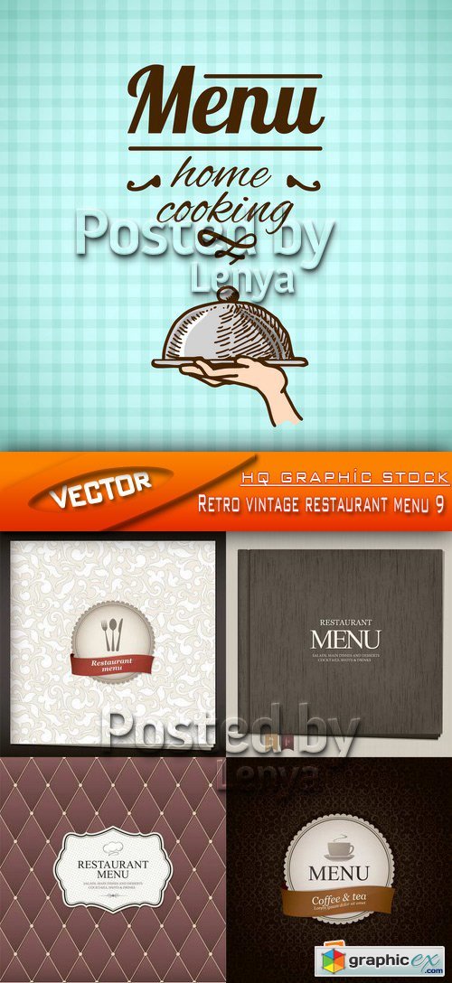 Stock Vector - Retro vintage restaurant menu 9