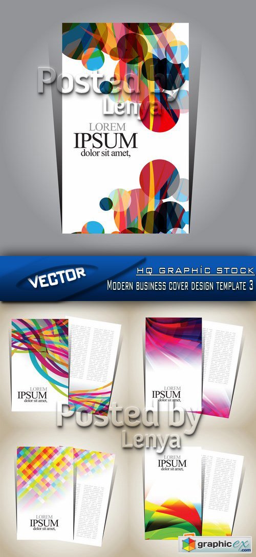 Stock Vector - Modern business cover design template 3