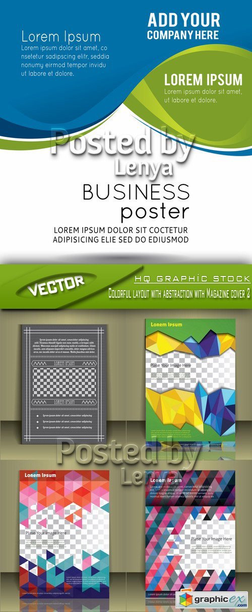 Stock Vector - Colorful layout with abstraction with Magazine cover 2