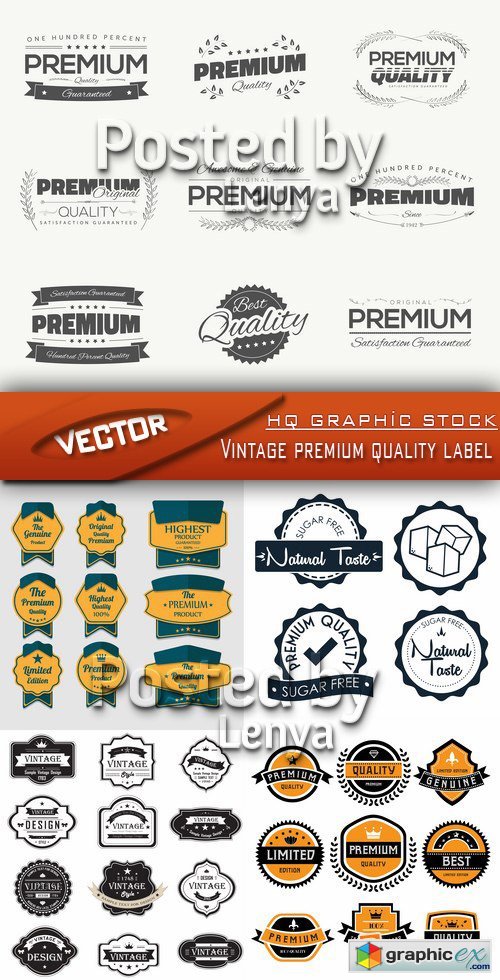 Stock Vector - Vintage premium quality label