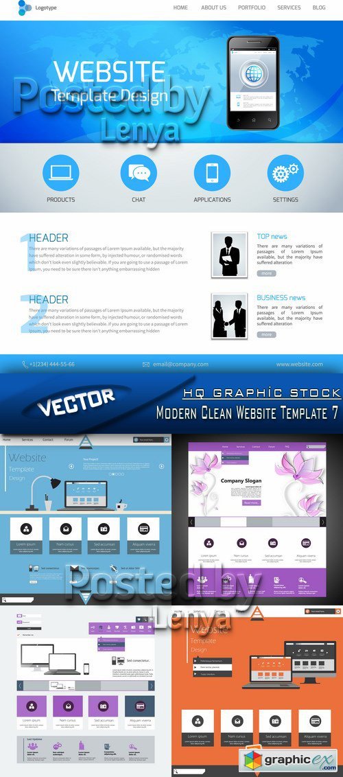 Stock Vector - Modern Clean Website Template 7