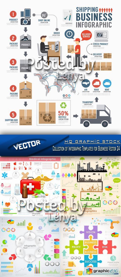 Stock Vector - Collection of Infographic Templates for Business Vector 24