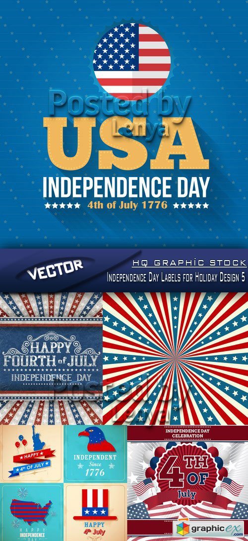 Stock Vector - Independence Day Labels for Holiday Design 5