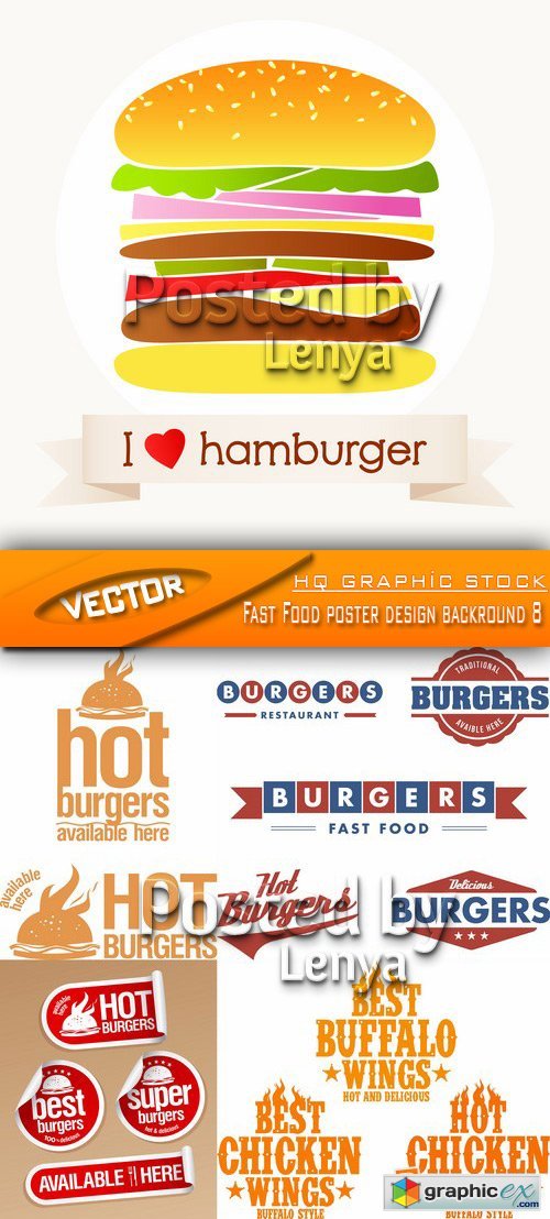 Stock Vector - Fast Food poster design backround 8