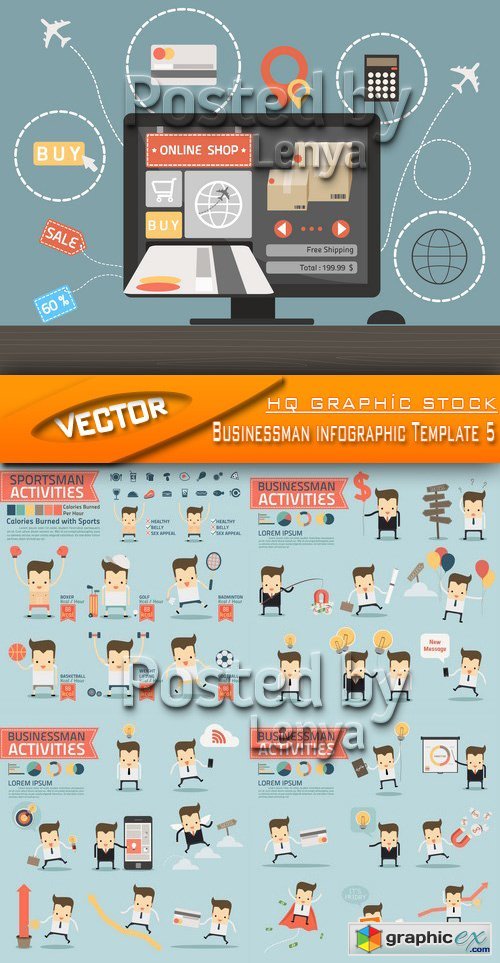Stock Vector - Businessman infographic Template 5