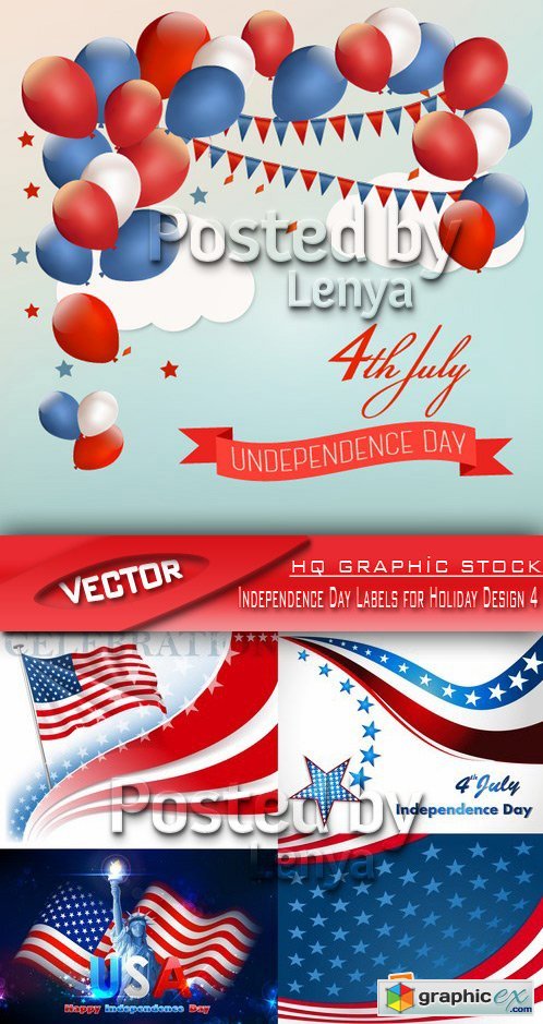 Stock Vector - Independence Day Labels for Holiday Design 4