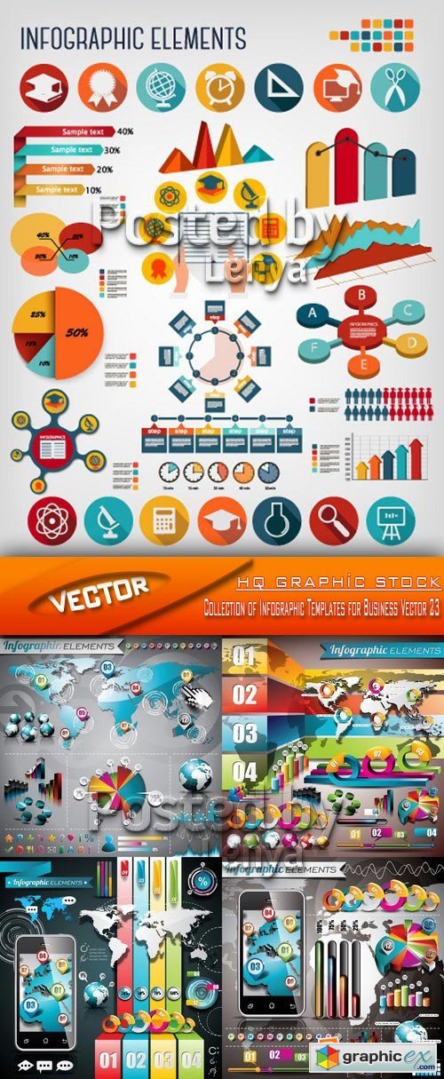 Stock Vector - Collection of Infographic Templates for Business Vector 23