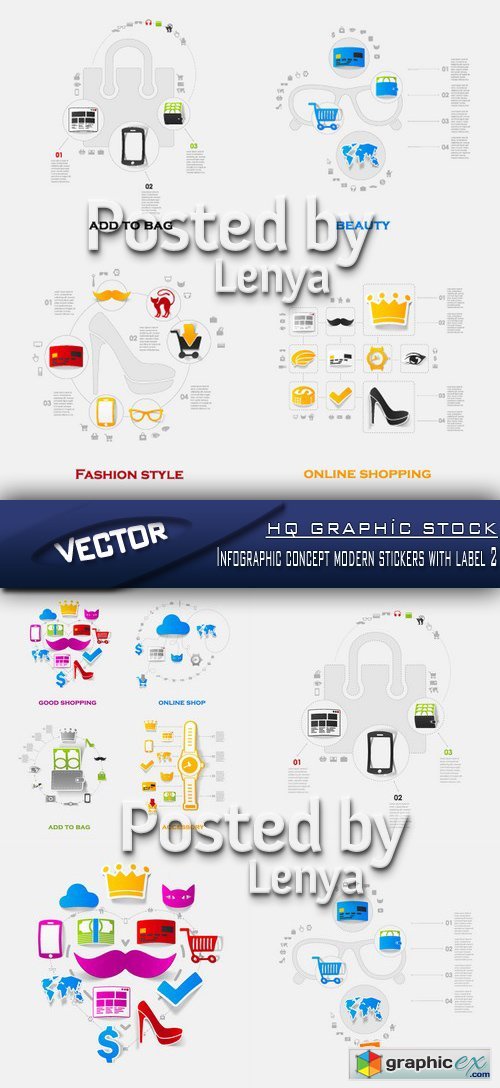 Stock Vector - Infographic concept modern stickers with label 2