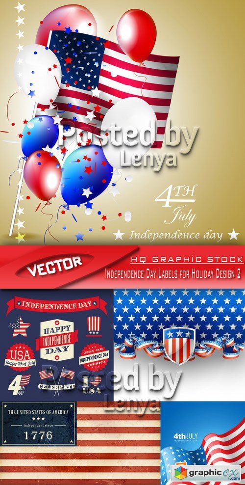 Stock Vector - Independence Day Labels for Holiday Design 2