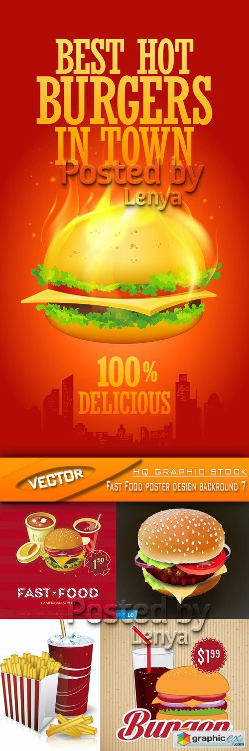 Stock Vector - Fast Food poster design backround 7