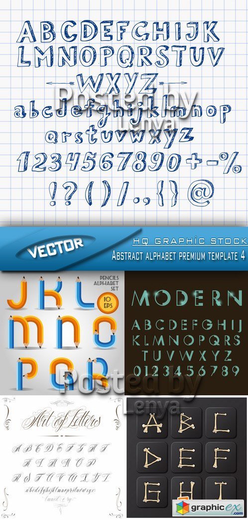 Stock Vector - Abstract alphabet premium template 4