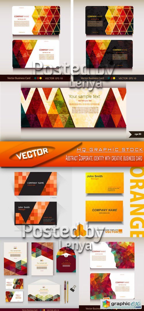 Stock Vector - Abstract Corporate identity with creative business card