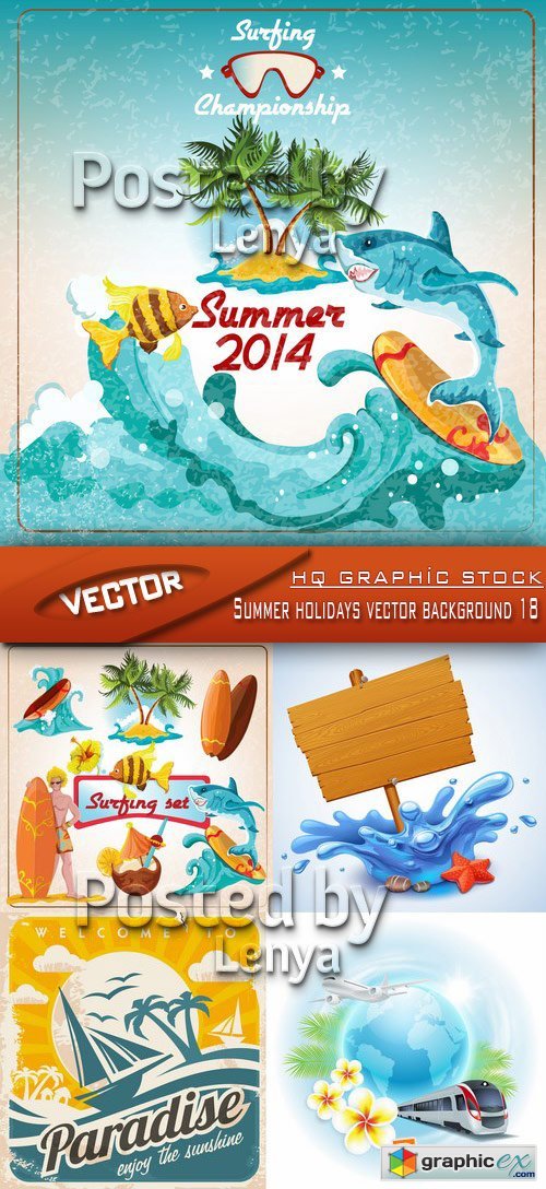 Stock Vector - Summer holidays vector background 18