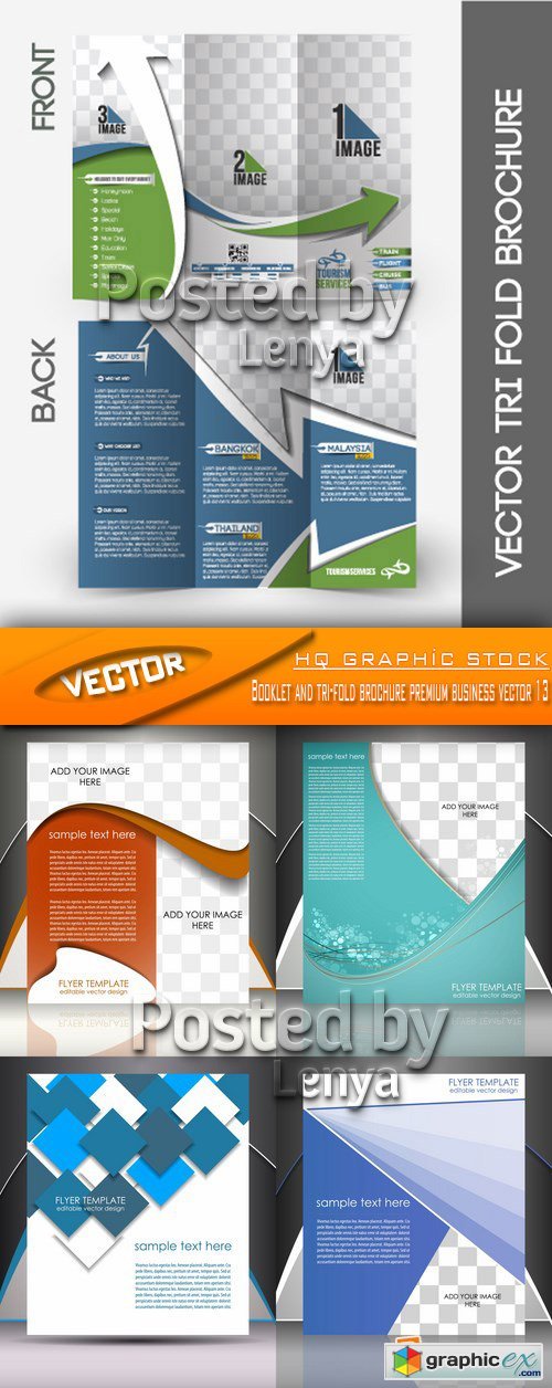 Stock Vector - Booklet and tri-fold brochure premium business vector 13