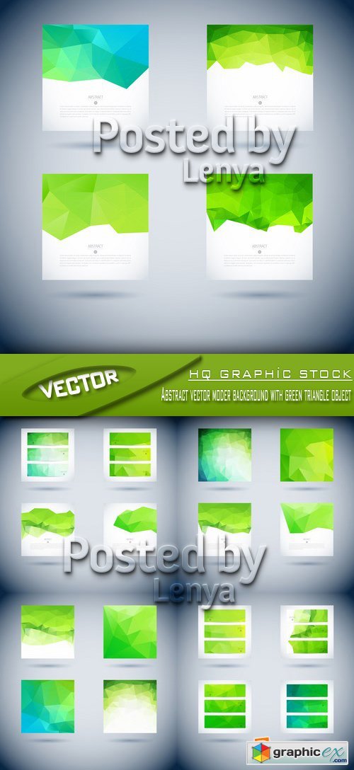 Stock Vector - Abstract vector moder background with green triangle object