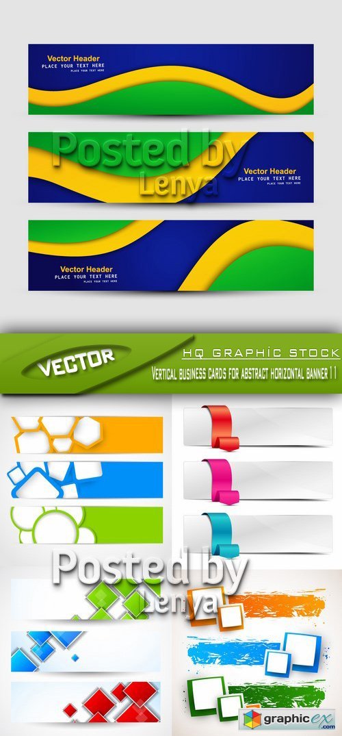 Stock Vector - Vertical business cards for abstract horizontal banner 11