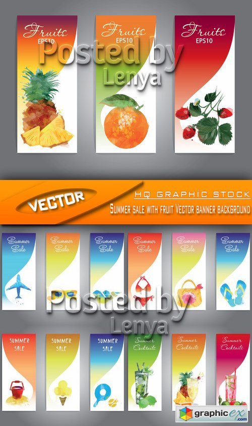 Stock Vector - Summer sale with fruit Vector banner background