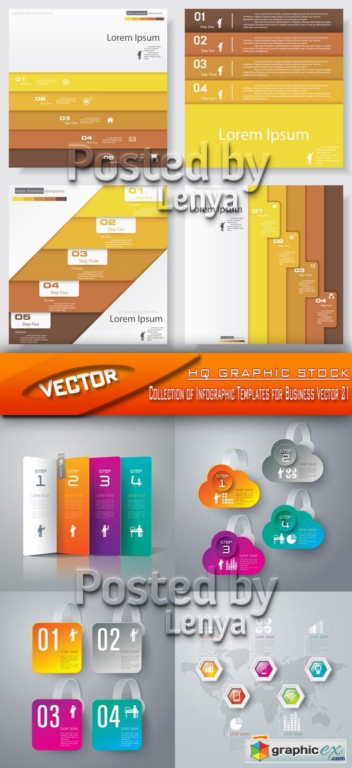 Stock Vector - Collection of Infographic Templates for Business Vector 21