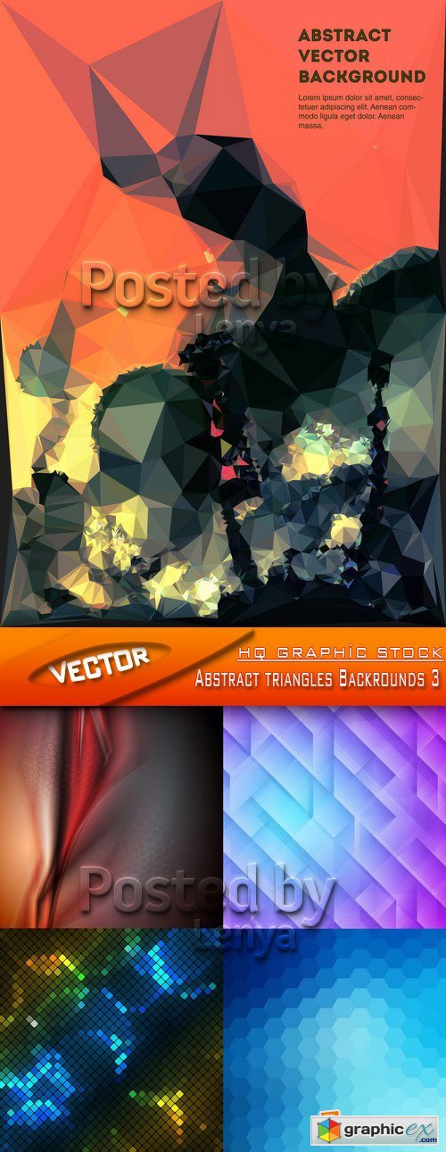 Stock Vector - Abstract triangles Backrounds 3