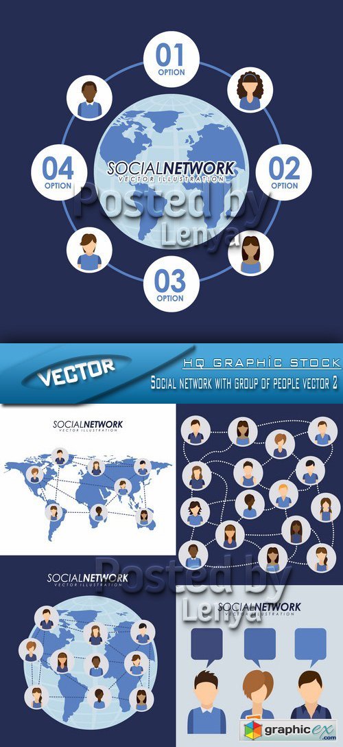 Stock Vector - Social network with group of people vector 2