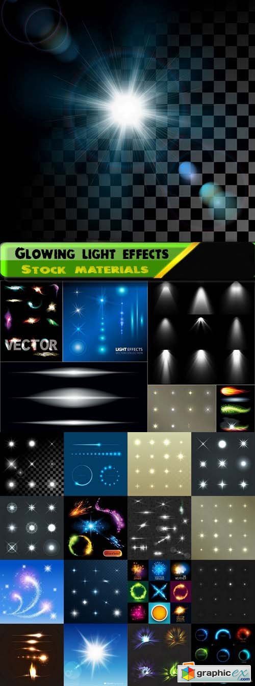 Glowing light effects Set 25xEPS