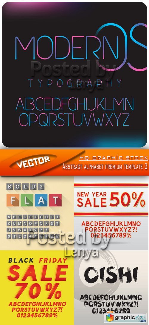 Stock Vector - Abstract alphabet premium template 3