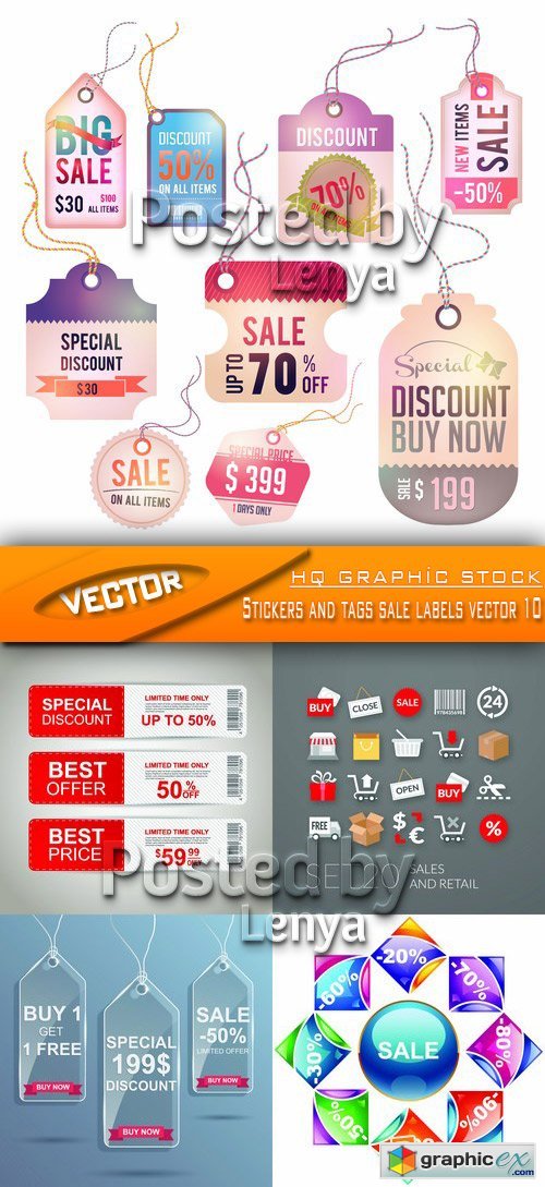 Stock Vector - Stickers and tags sale labels vector 10