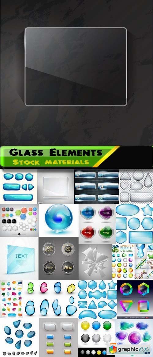 Different glass Elements in vector by stock 4 25xEPS