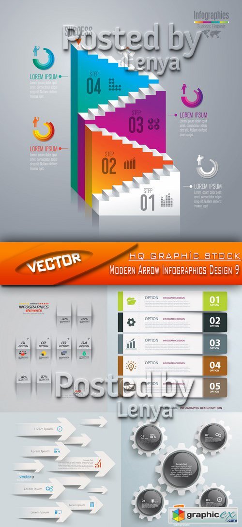 Stock Vector - Modern Arrow Infographics Design 9