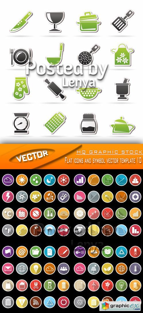 Flat icons and symbol vector template 10