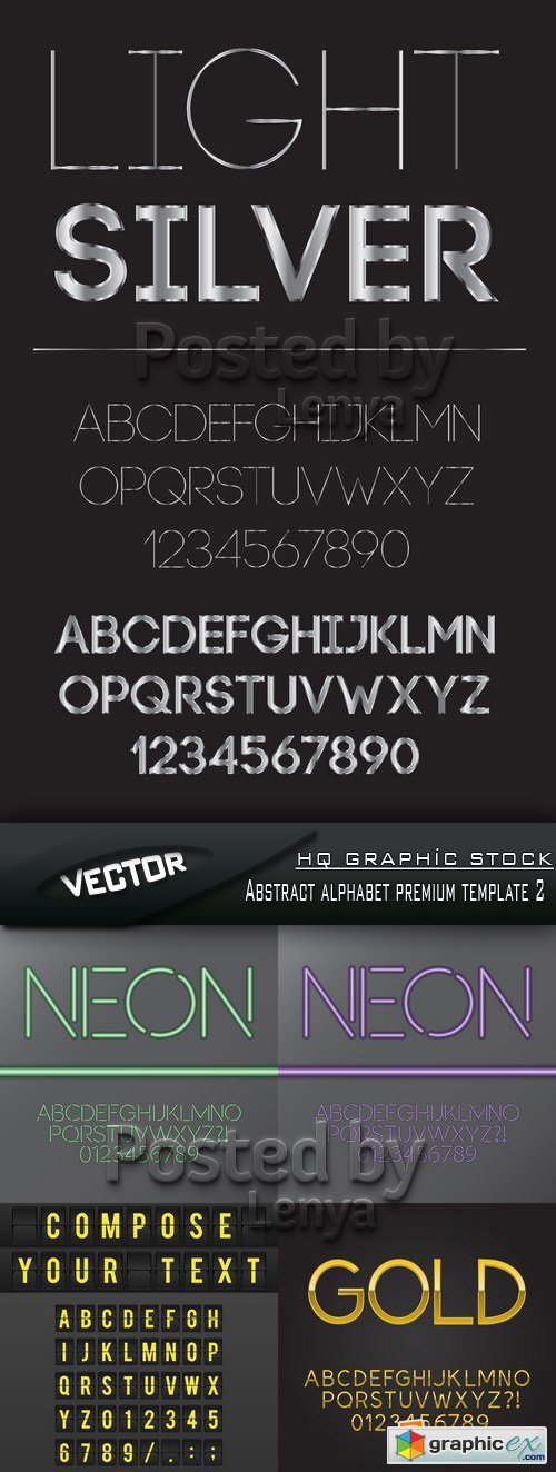 Stock Vector - Abstract alphabet premium template 2