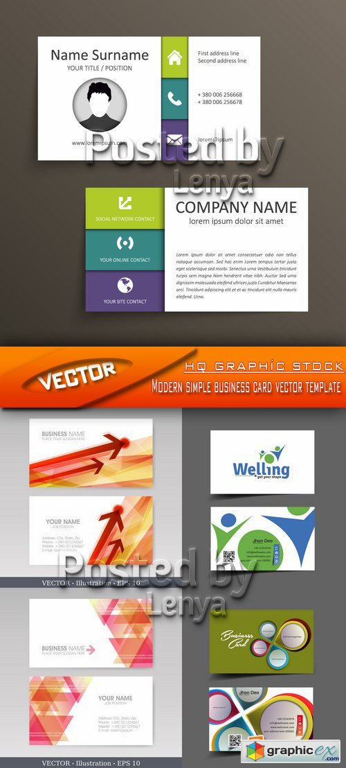 Stock Vector - Modern simple business card vector template