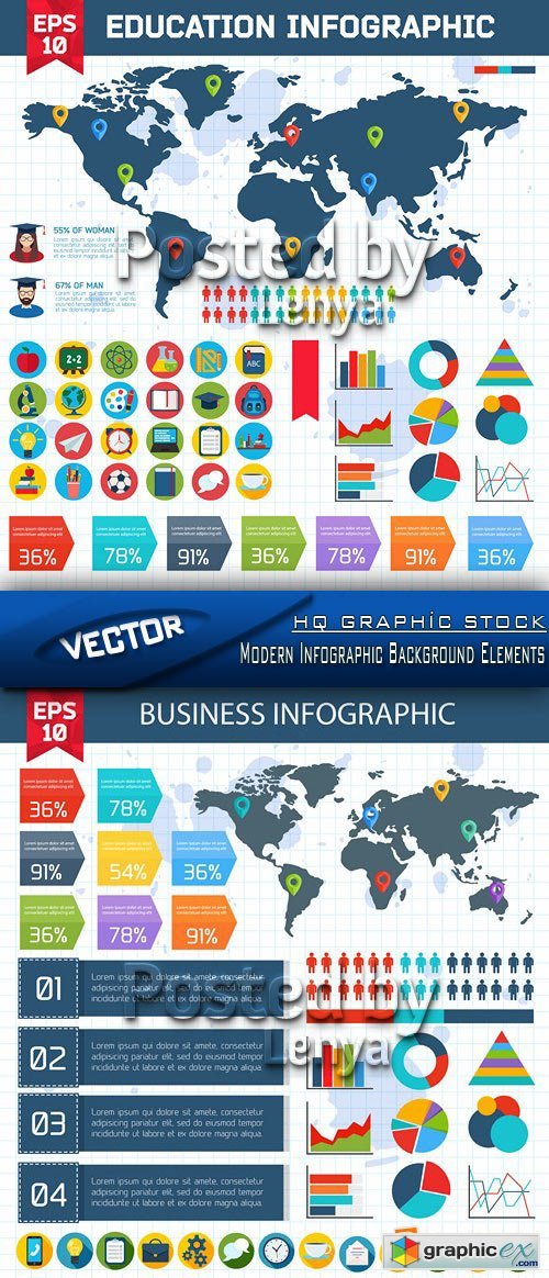 Stock Vector - Modern Infographic Background Elements 01