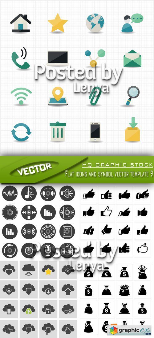  Flat icons and symbol vector template 9