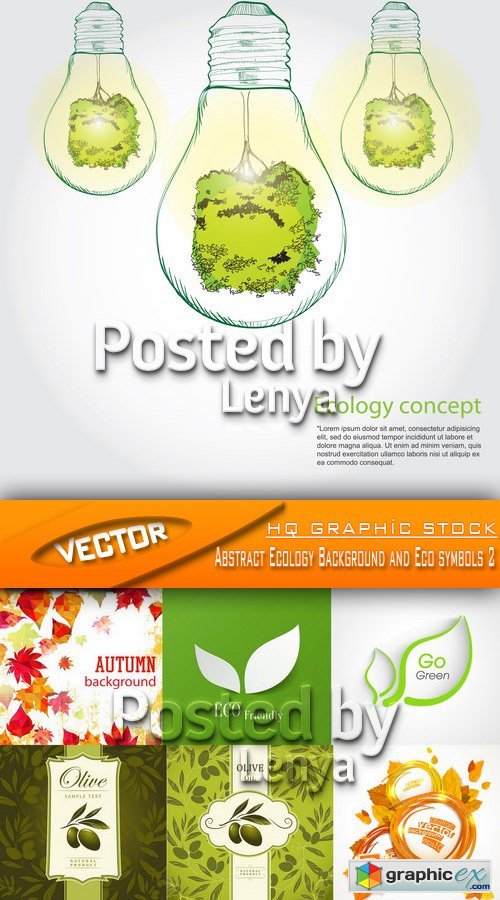 Stock Vector - Abstract Ecology Background and Eco symbols 2