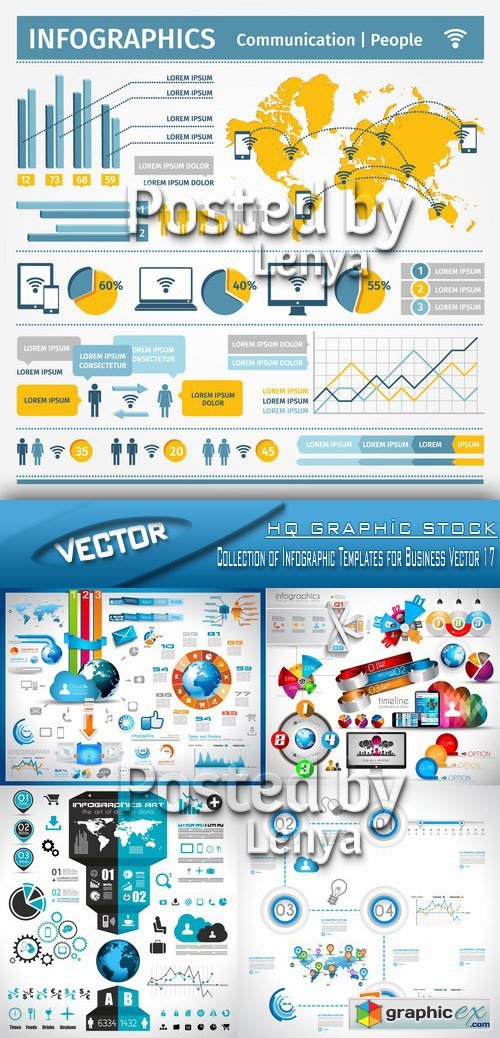 Stock Vector - Collection of Infographic Templates for Business Vector 17