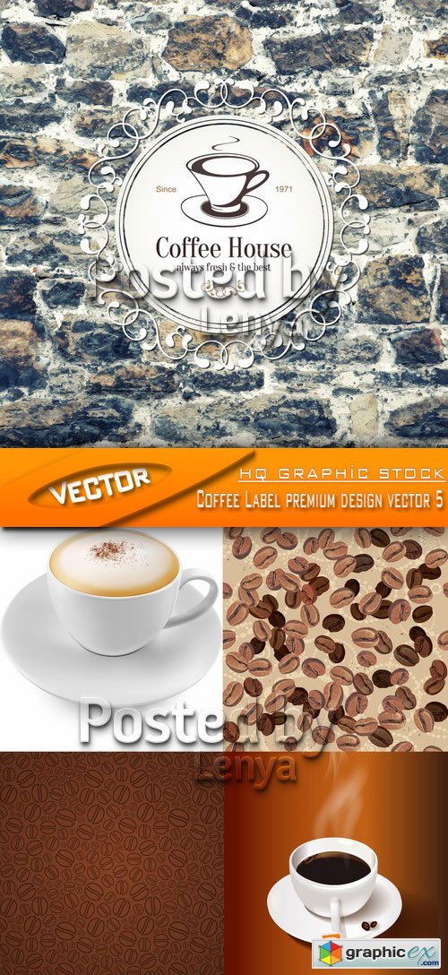 Stock Vector - Coffee Label premium design vector 5