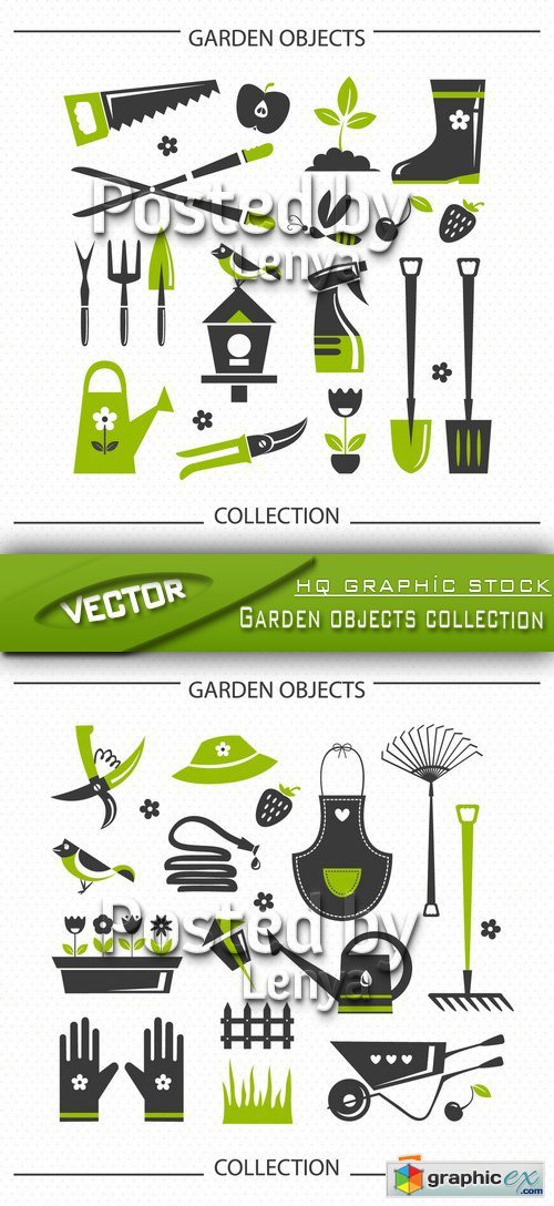 Stock Vector - Garden objects collection