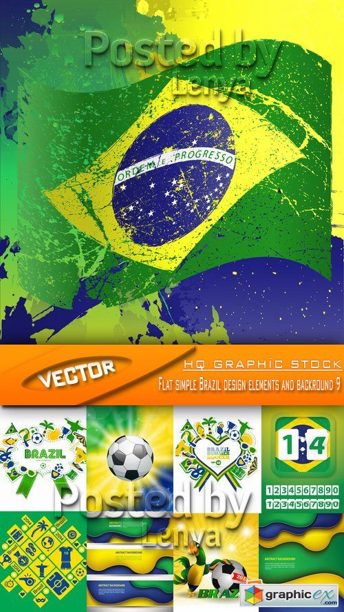 Stock Vector - Flat simple Brazil design elements and backround 9