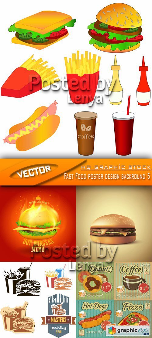 Stock Vector - Fast Food poster design backround 5