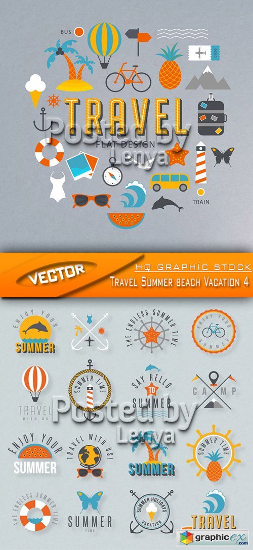 Stock Vector - Travel Summer beach Vacation 4