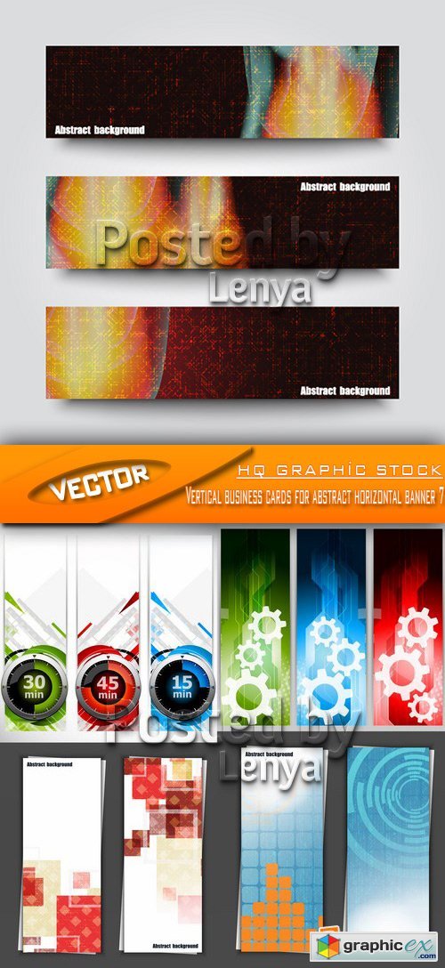Stock Vector - Vertical business cards for abstract horizontal banner 7