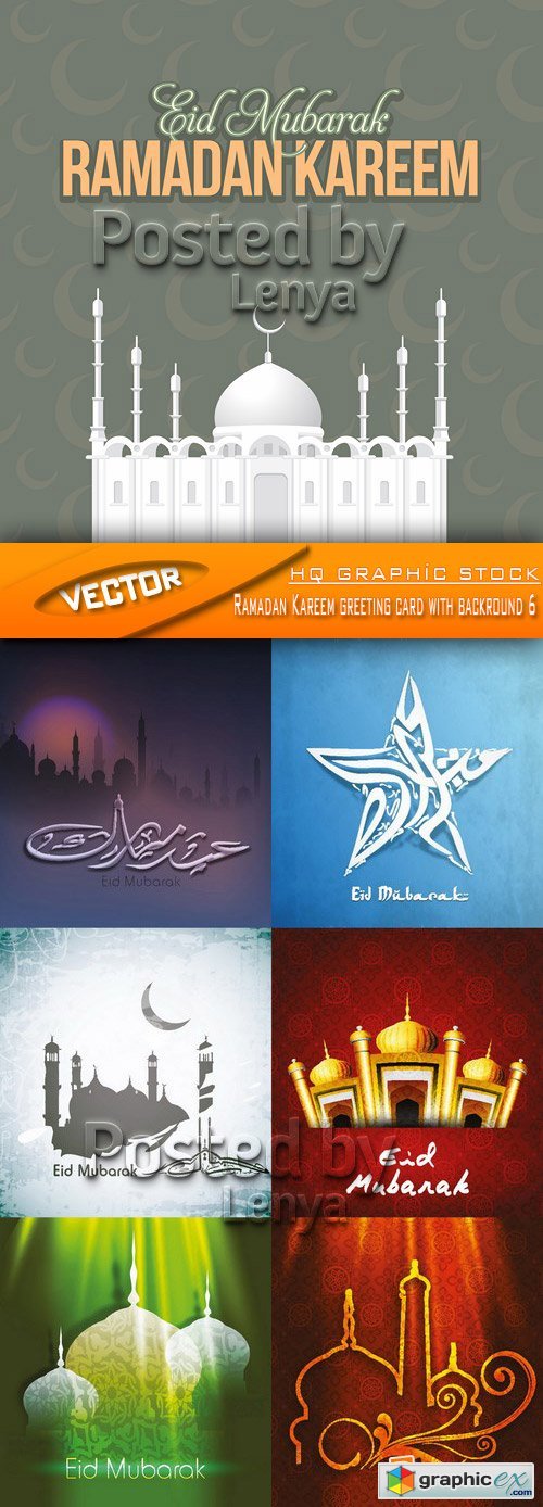 Stock Vector - Ramadan Kareem greeting card with backround 6