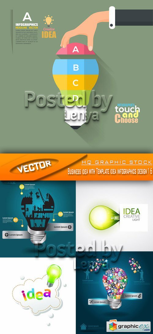 Stock Vector - Business idea with Template idea infographics design 16
