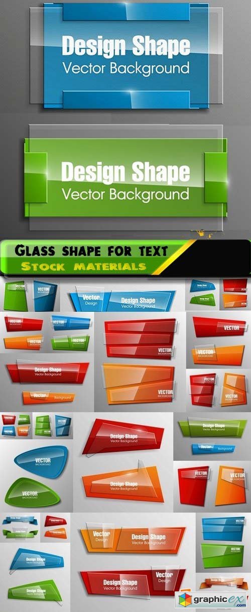 Glass shape for text in vector 25xEPS