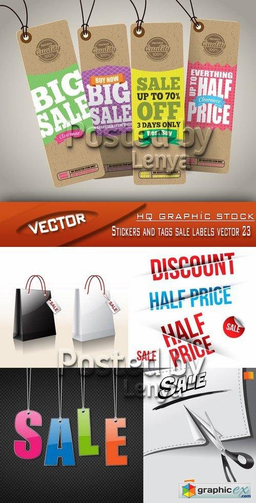 Stock Vector - Stickers and tags sale labels vector 23