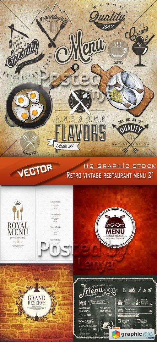 Stock Vector - Retro vintage restaurant menu 21